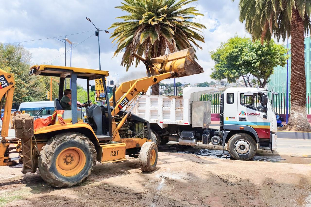 Sin afectaciones graves gracias a trabajo preventivo; gobierno municipal de Tlaxcala responde a lluvia este lunes